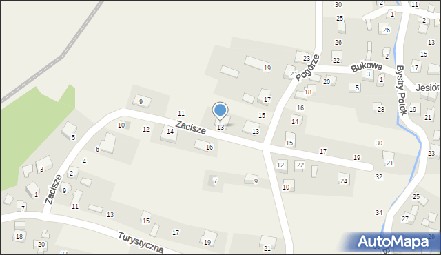 Cięcina, Zacisze, 13, mapa Cięcina