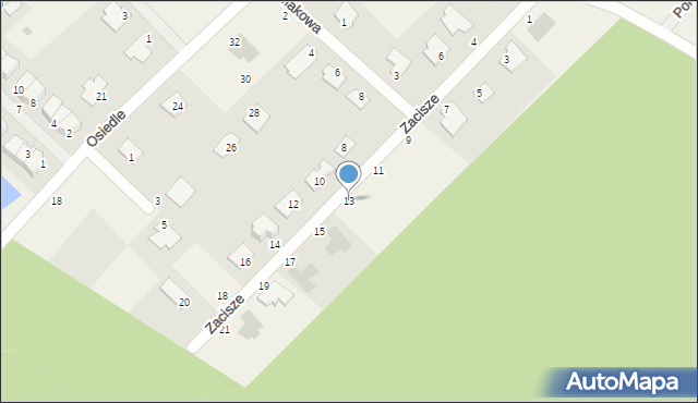 Ciele, Zacisze, 13, mapa Ciele