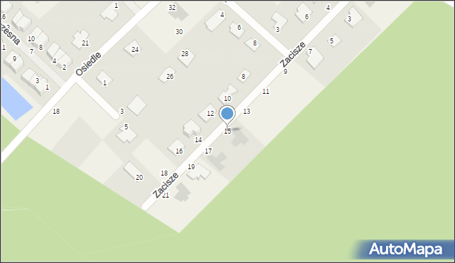 Ciele, Zacisze, 15, mapa Ciele
