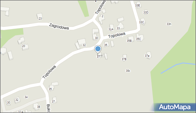 Cieszyn, Zagrodowa, 37, mapa Cieszyna