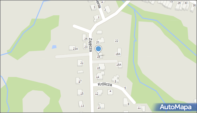 Cieszyn, Zajęcza, 18, mapa Cieszyna