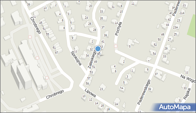 Cieszyn, Zaleskiego Józefa, 47, mapa Cieszyna