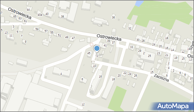 Ćmielów, Zaciszna, 1, mapa Ćmielów