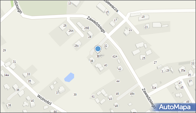 Ćwiklice, Zawadzkiego Aleksandra, gen., 36, mapa Ćwiklice