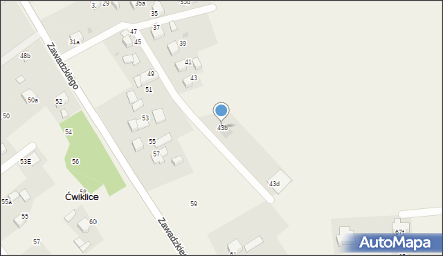 Ćwiklice, Zawadzkiego Aleksandra, gen., 43b, mapa Ćwiklice