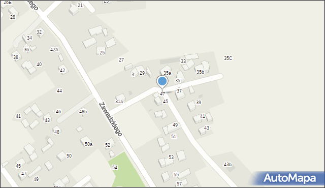 Ćwiklice, Zawadzkiego Aleksandra, gen., 47, mapa Ćwiklice