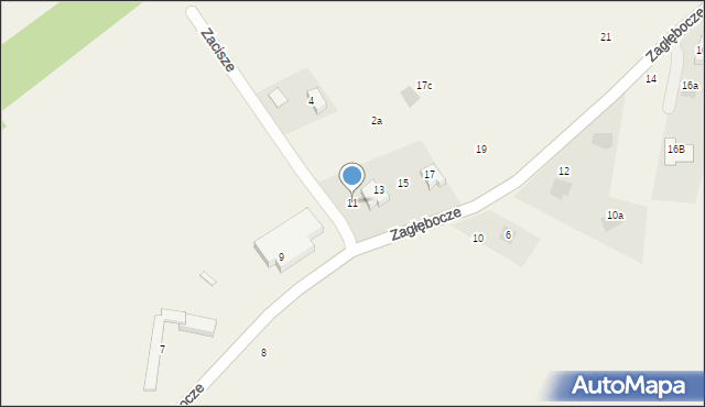 Czaniec, Zagłębocze, 11, mapa Czaniec