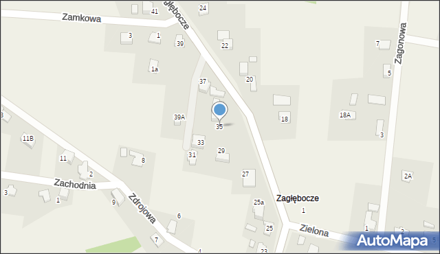 Czaniec, Zagłębocze, 35, mapa Czaniec