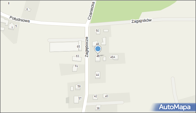 Czaniec, Zagłębocze, 46, mapa Czaniec
