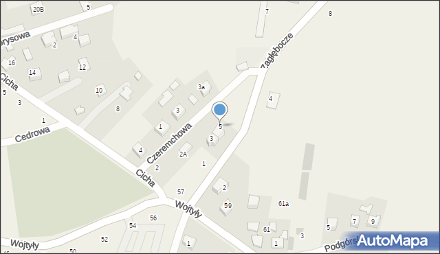 Czaniec, Zagłębocze, 5, mapa Czaniec