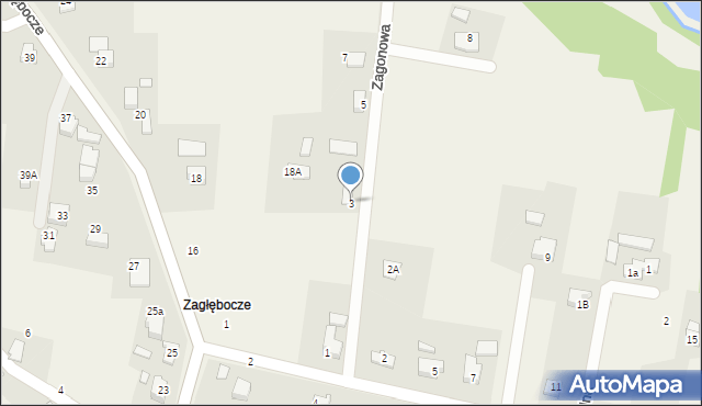 Czaniec, Zagonowa, 3, mapa Czaniec