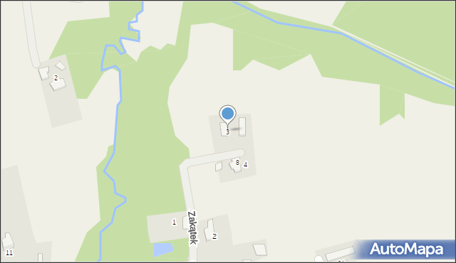 Czaniec, Zakątek, 3, mapa Czaniec