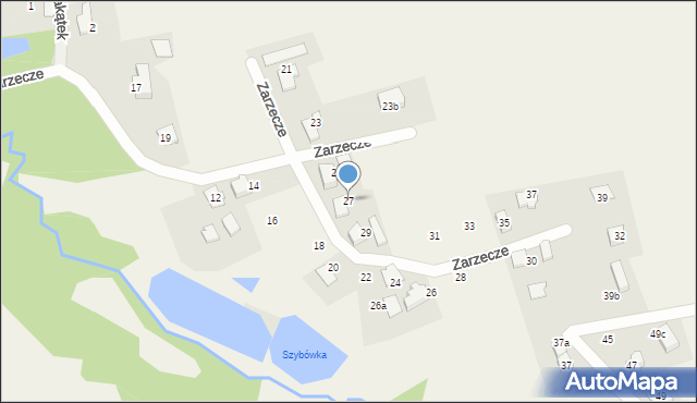 Czaniec, Zarzecze, 27, mapa Czaniec