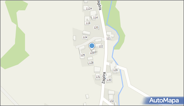 Czarna Góra, Zagóra, 123, mapa Czarna Góra