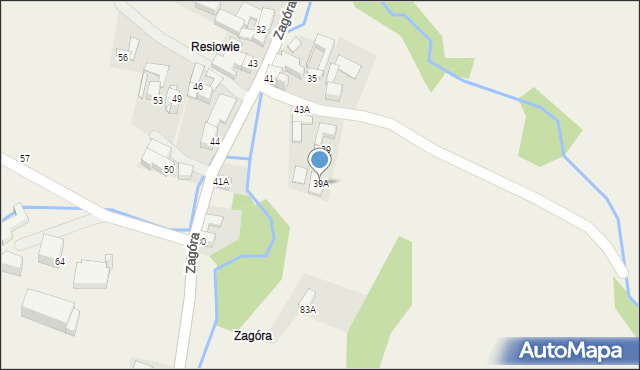 Czarna Góra, Zagóra, 39A, mapa Czarna Góra