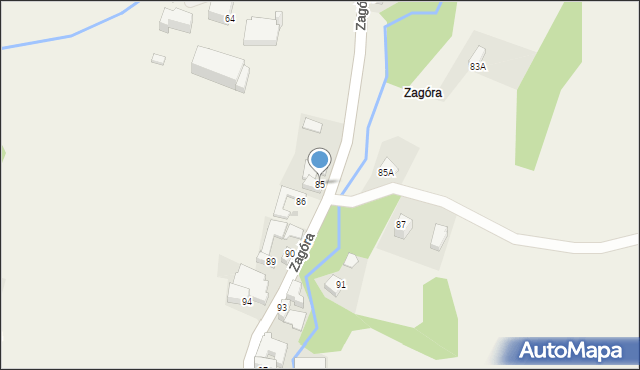 Czarna Góra, Zagóra, 85, mapa Czarna Góra