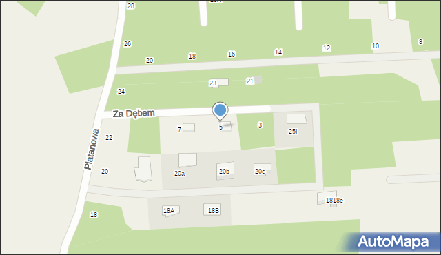 Czarny Las, Za Dębem, 5, mapa Czarny Las