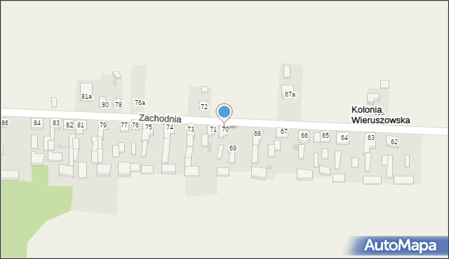 Czastary, Zachodnia, 70, mapa Czastary