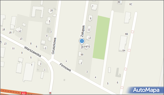 Cząstków Mazowiecki, Zakątek, 15, mapa Cząstków Mazowiecki