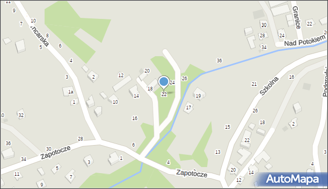 Czchów, Zapotocze, 22, mapa Czchów