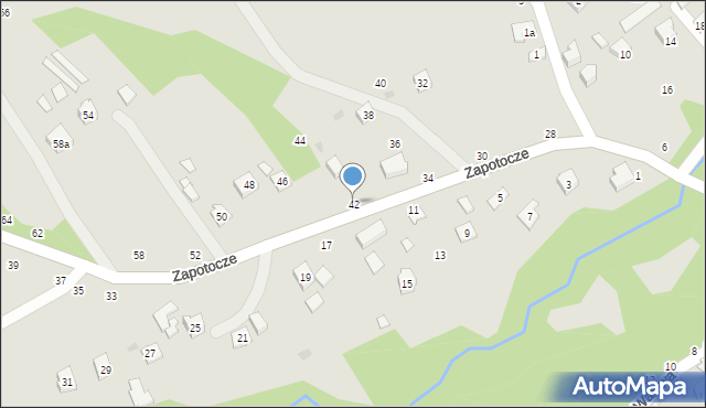 Czchów, Zapotocze, 42, mapa Czchów