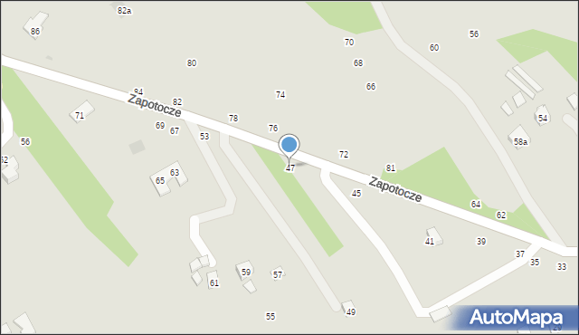 Czchów, Zapotocze, 47, mapa Czchów