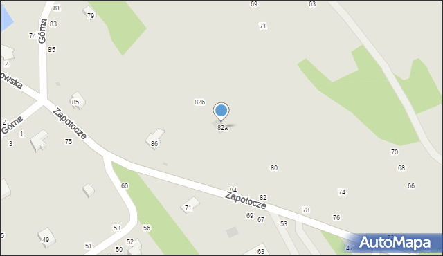 Czchów, Zapotocze, 82a, mapa Czchów
