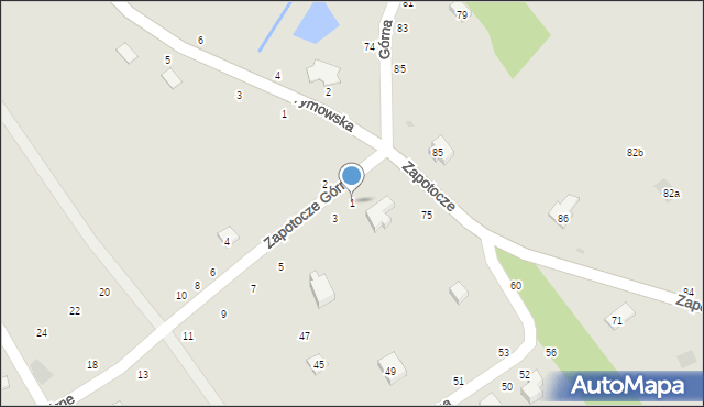 Czchów, Zapotocze Górne, 1, mapa Czchów