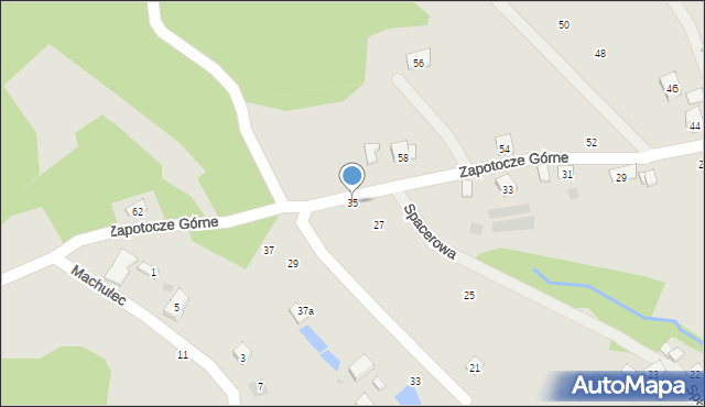 Czchów, Zapotocze Górne, 35, mapa Czchów