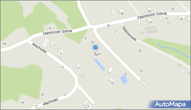 Czchów, Zapotocze Górne, 37a, mapa Czchów