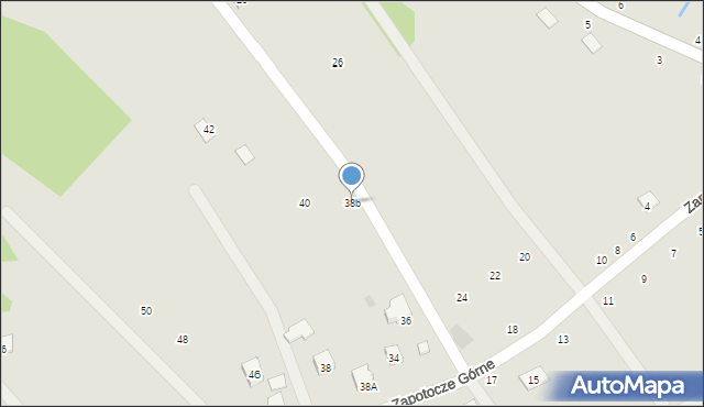 Czchów, Zapotocze Górne, 38b, mapa Czchów