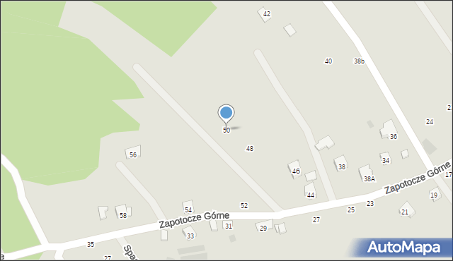 Czchów, Zapotocze Górne, 50, mapa Czchów