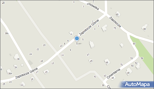 Czchów, Zapotocze Górne, 7, mapa Czchów