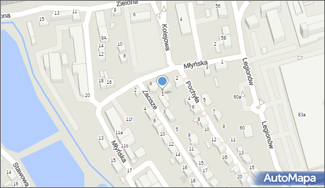 Czechowice-Dziedzice, Zacisze, 1, mapa Czechowic-Dziedzic