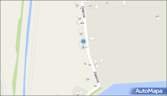 Czechowice-Dziedzice, Zajęcza, 50, mapa Czechowic-Dziedzic