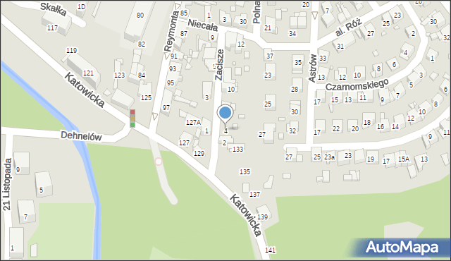 Czeladź, Zacisze, 4, mapa Czeladź