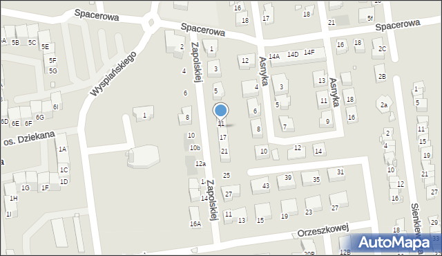 Czeladź, Zapolskiej Gabrieli, 13, mapa Czeladź