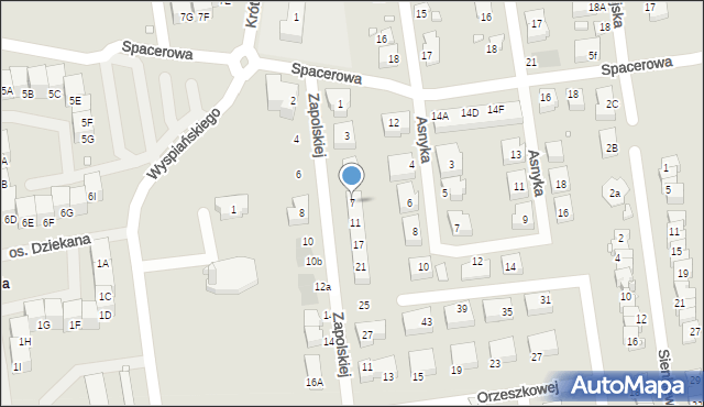 Czeladź, Zapolskiej Gabrieli, 7, mapa Czeladź