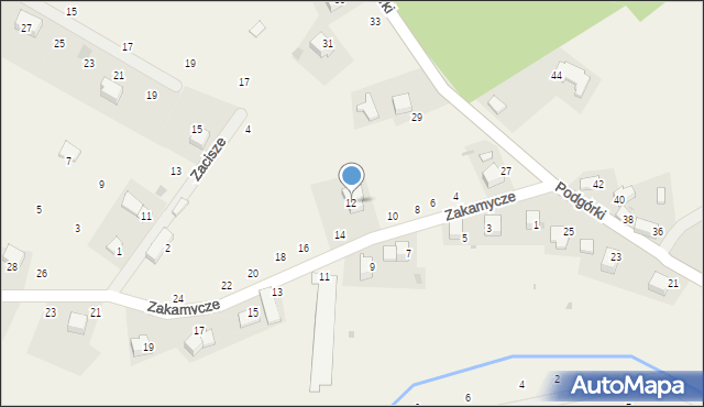 Czernichów, Zakamycze, 12, mapa Czernichów