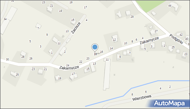 Czernichów, Zakamycze, 18, mapa Czernichów