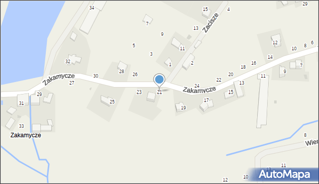 Czernichów, Zakamycze, 21, mapa Czernichów