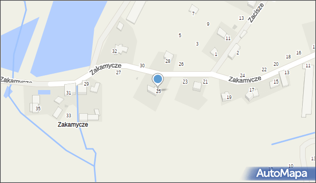 Czernichów, Zakamycze, 25, mapa Czernichów