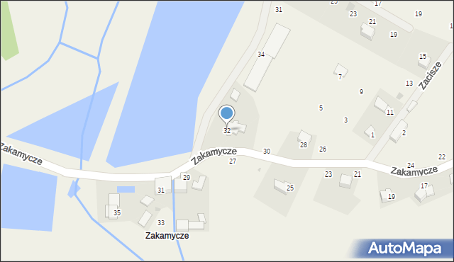 Czernichów, Zakamycze, 32, mapa Czernichów