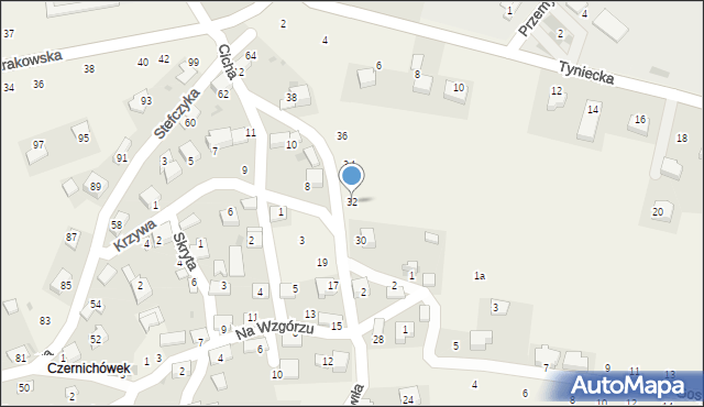 Czernichów, Zawiła, 32, mapa Czernichów