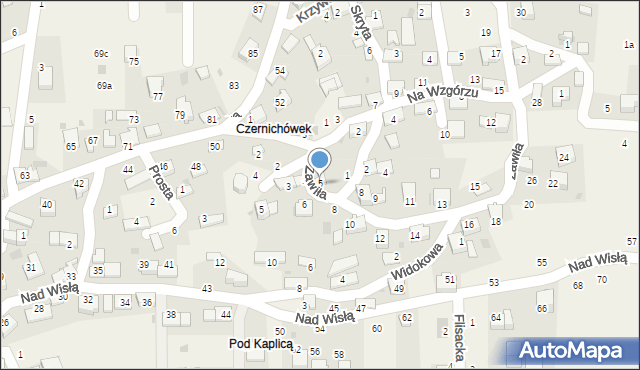 Czernichów, Zawiła, 5, mapa Czernichów