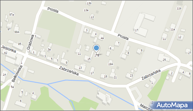 Czerwionka-Leszczyny, Zabrzańska, 17B, mapa Czerwionka-Leszczyny