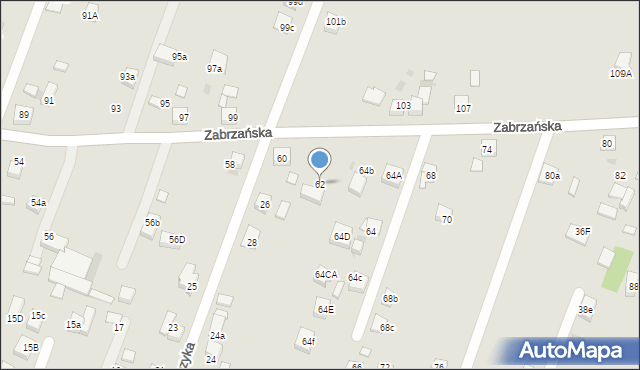 Czerwionka-Leszczyny, Zabrzańska, 62, mapa Czerwionka-Leszczyny