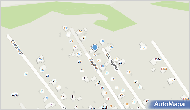 Czerwionka-Leszczyny, Zagłoby Jana Onufrego, 22, mapa Czerwionka-Leszczyny