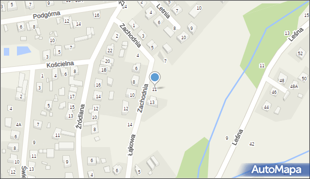 Czerwonak, Zachodnia, 11, mapa Czerwonak