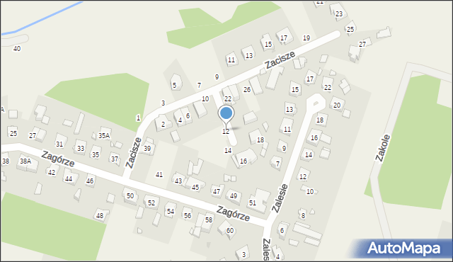 Czerwonak, Zacisze, 12, mapa Czerwonak